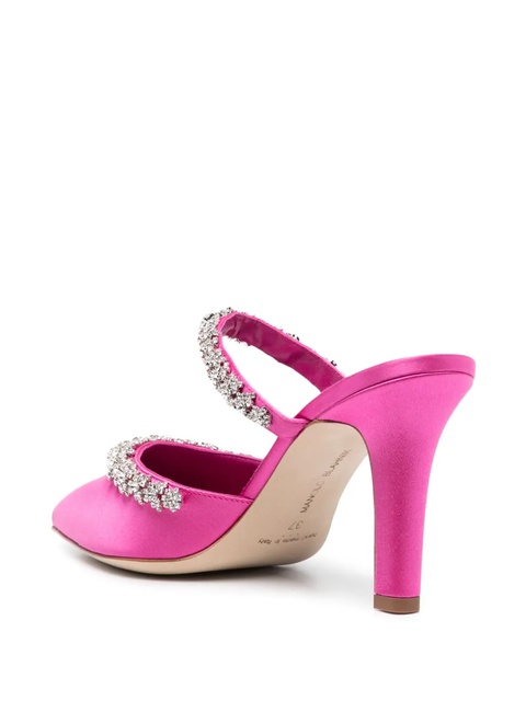 Manolo Blahnik Vedadamu 80mm crystal-embellished mules - Pink - zdjęcie produktu nr 2