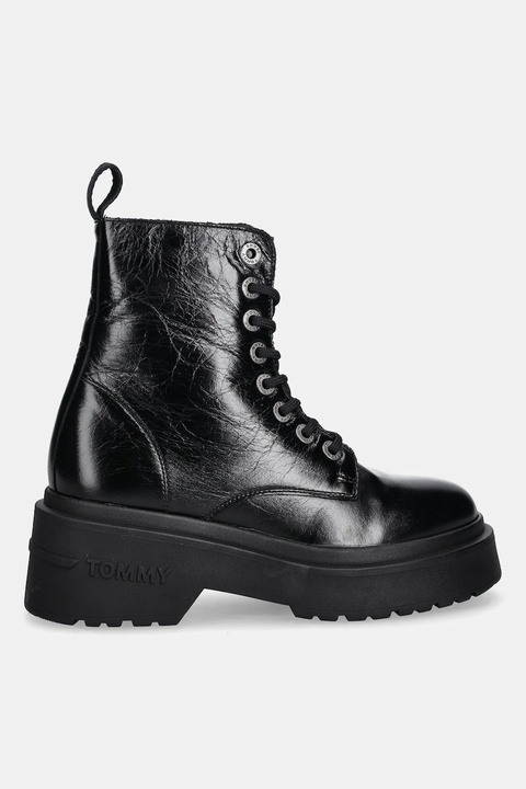 Tommy Jeans workery skórzane TJW CHUNKY SHINY LEATHER BOOT damskie kolor czarny na platformie EN0EN02848 - zdjęcie produktu nr 2