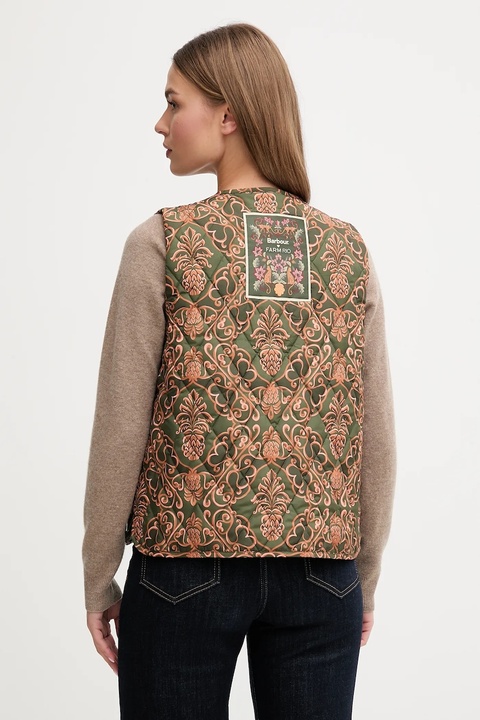 Barbour bezrękawnik x Farm Rio kolor zielony przejściowy LLI0024 - zdjęcie produktu nr 2