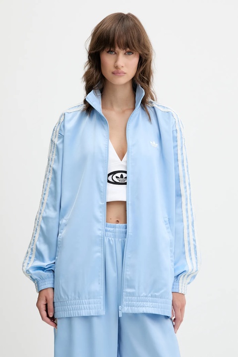 adidas Originals bluza Satin Tt damska kolor niebieski z aplikacją KC8811 - zdjęcie produktu nr 1