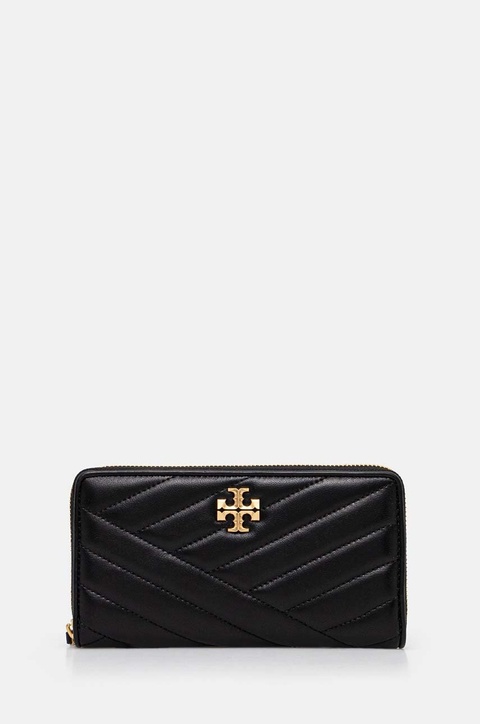 Tory Burch portfel Kira Chevron damski kolor czarny 90348 - zdjęcie produktu nr 2