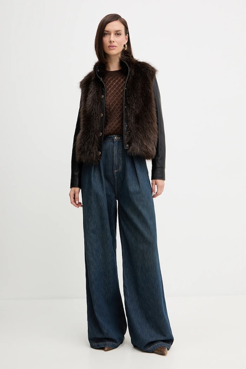 Twinset sweter z wełną damski kolor brązowy lekki 252TT3201 - zdjęcie produktu nr 2