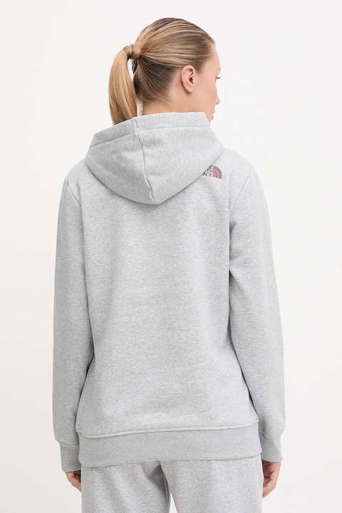 The North Face bluza Drew Peak damska kolor szary z kapturem wzorzysta NF0A89EHFB31 - zdjęcie produktu nr 2