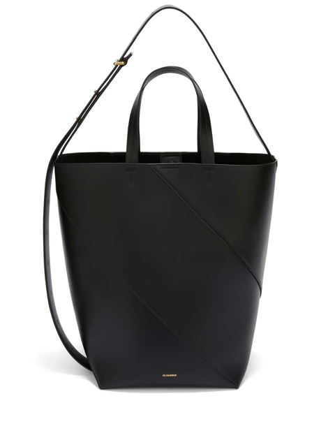 Jil Sander medium leather tote bag - Black - zdjęcie produktu nr 1