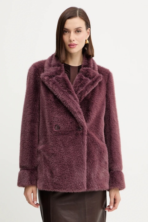 Twinset płaszcz kolor fioletowy 252TT2154 - zdjęcie produktu nr 1