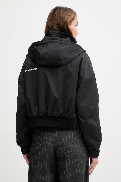 Karl Lagerfeld kurtka IKON kolor czarny przejściowa LWEMP606 - zdjęcie produktu nr 2