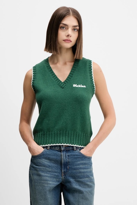Dickies kamizelka z dodatkiem wełny damski kolor zielony lekki DK0A87P2 - zdjęcie produktu nr 1