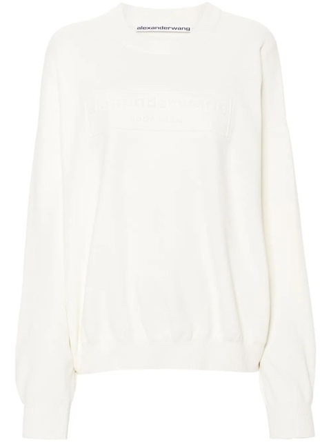 Alexander Wang logo-embroidered ribbed sweater - White - zdjęcie produktu nr 1