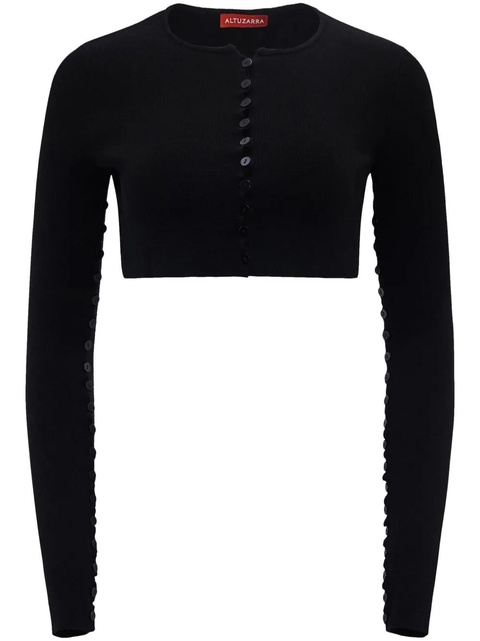 Altuzarra Haruni scallop-edge knitted top - Black - zdjęcie produktu nr 1