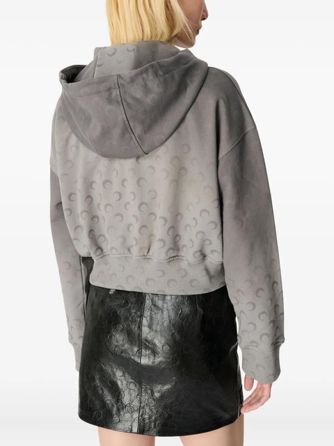 Marine Serre moon-pattern zip-up hoodie - Grey - zdjęcie produktu nr 2