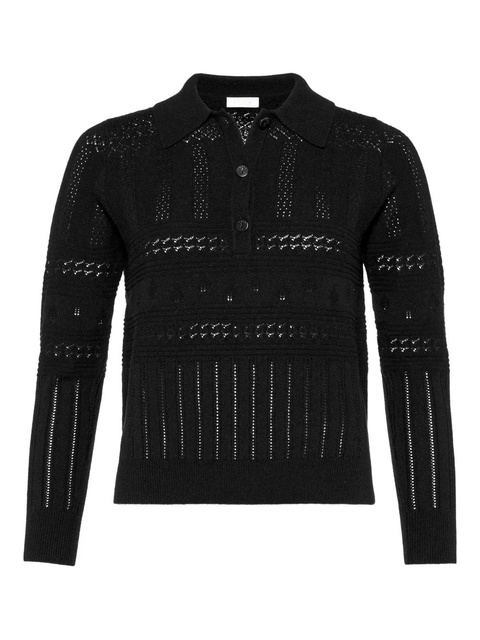 ERES knitted polo top - Black - zdjęcie produktu nr 1