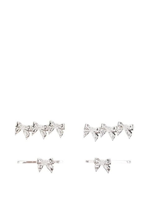 Alessandra Rich bow-embellished hair clips - Silver - zdjęcie produktu nr 2