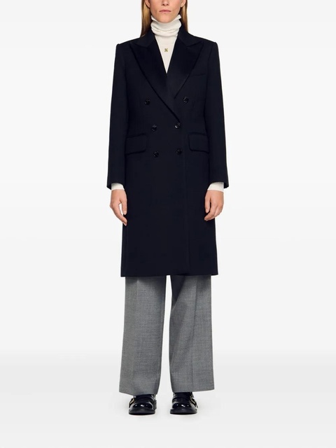 SANDRO double-breasted coat - Black - zdjęcie produktu nr 2