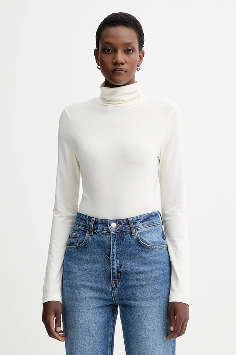 Marc O'Polo longsleeve kolor beżowy z golfem 5000007277 - zdjęcie produktu nr 1