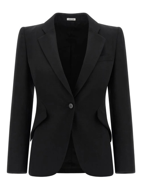 Alexander McQueen padded-shoulder single-breasted blazer - Black - zdjęcie produktu nr 1