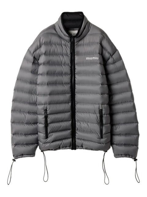 Miu Miu drawstring-cuff padded jacket - Grey - zdjęcie produktu nr 1