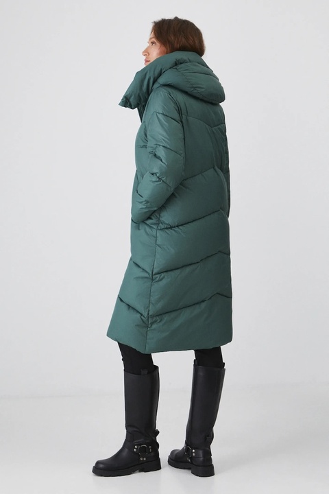 Medicine płaszcz damski kolor zielony zimowy - zdjęcie produktu nr 2