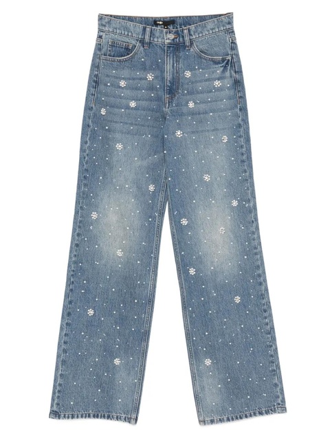 Maje floral-appliqué straight-leg jeans - Blue - zdjęcie produktu nr 1