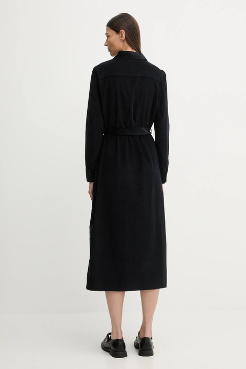 Marc O'Polo sukienka sztruksowa kolor granatowy midi prosta 600088221015 - zdjęcie produktu nr 2