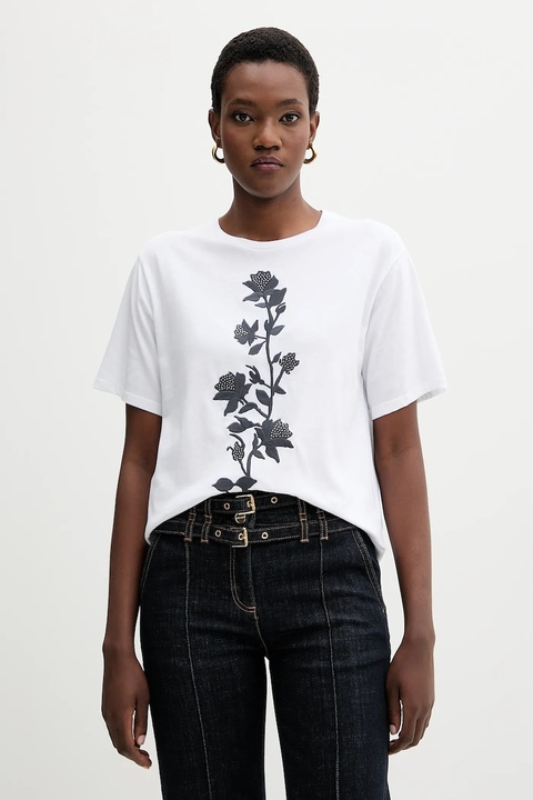 Blugirl Blumarine t-shirt bawełniany damski kolor biały RF5204.J7720 - zdjęcie produktu nr 1