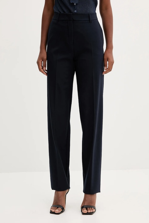 Marella spodnie z wełną damskie kolor granatowy fason cygaretki high waist 2523136054200 - zdjęcie produktu nr 1