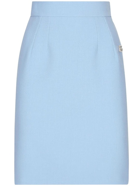 Dolce & Gabbana DNA appliqué-logo straight skirt - Blue - zdjęcie produktu nr 1