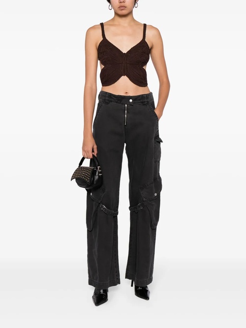 Blumarine butterfly crochet cropped top - Brown - zdjęcie produktu nr 2