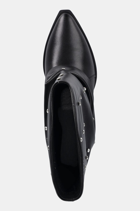 GOE kozaki skórzane damskie kolor czarny na słupku SS2N4217 BLACK - zdjęcie produktu nr 1