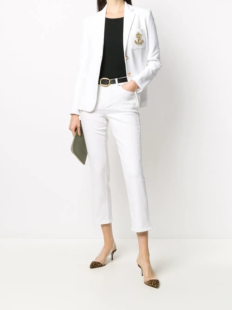 Lauren Ralph Lauren single-breasted logo blazer - White - zdjęcie produktu nr 1