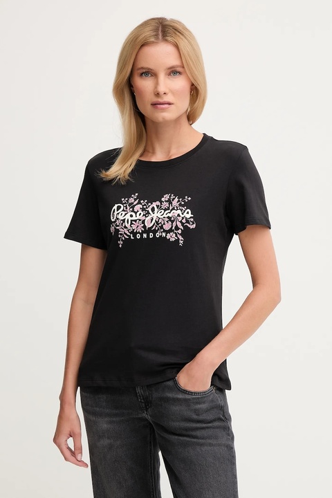 Pepe Jeans t-shirt bawełniany damski kolor czarny PL5000049 - zdjęcie produktu nr 1
