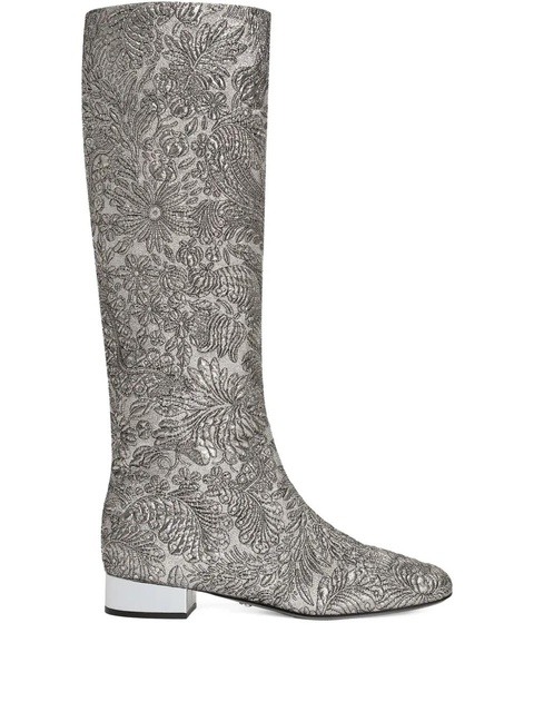 Dolce & Gabbana 30mm brocade block-heel boots - Silver - zdjęcie produktu nr 1