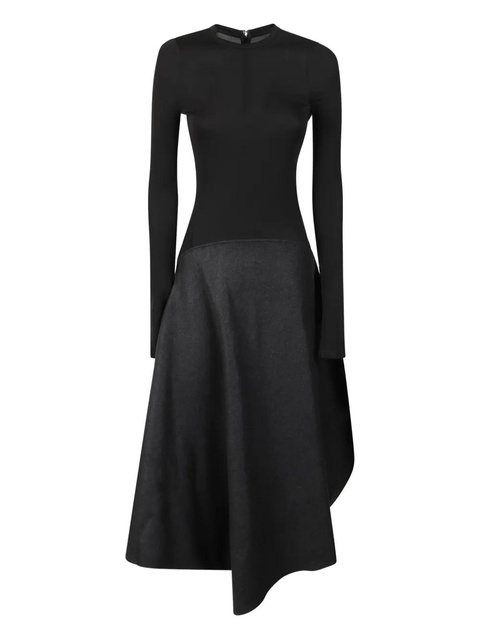 Victoria Beckham long-sleeve asymmetric dress - Black - zdjęcie produktu nr 1