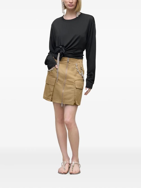 AREA crystal-flower draped top - Black - zdjęcie produktu nr 2