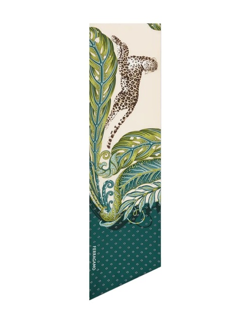 Ferragamo Madras-print silk bandeau - Green - zdjęcie produktu nr 2