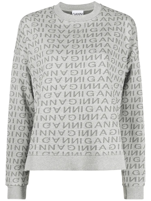 GANNI intarsia-logo jumper - Grey - zdjęcie produktu nr 1