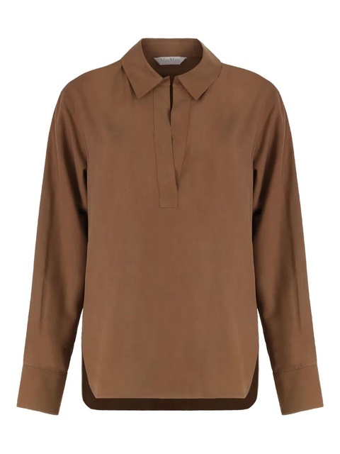 Max Mara rounded hem silk fabric shirt - Brown - zdjęcie produktu nr 1