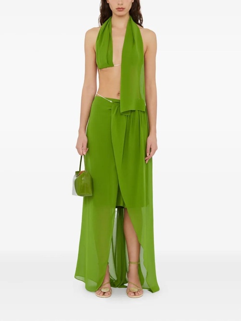 Christopher Esber chain-detail silk top - Green - zdjęcie produktu nr 2