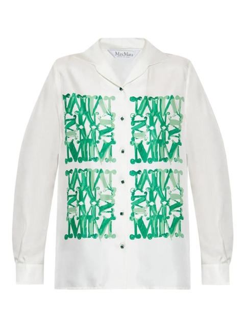 Max Mara monogram-print button-up shirt - White - zdjęcie produktu nr 1