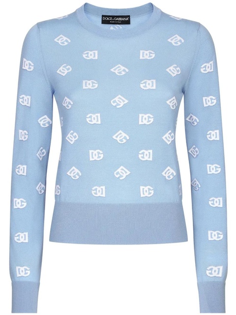 Dolce & Gabbana DNA Inlaid DG logo jumper - Blue - zdjęcie produktu nr 1