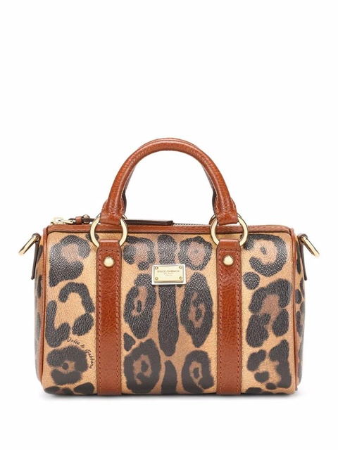 Dolce & Gabbana small Crespo leopard-print satchel bag - Brown - zdjęcie produktu nr 1