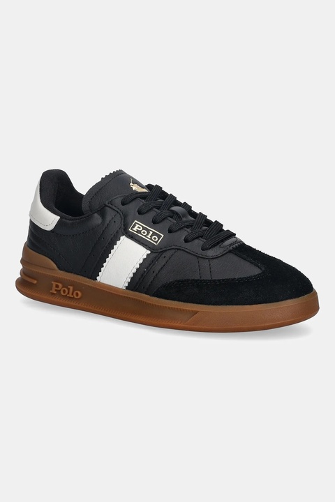 Polo Ralph Lauren sneakersy skórzane Heritage Aera damskie kolor czarny 804956688008 - zdjęcie produktu nr 1