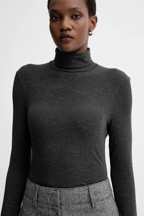 Marc O'Polo longsleeve kolor szary z golfem 509215752177 - zdjęcie produktu nr 2
