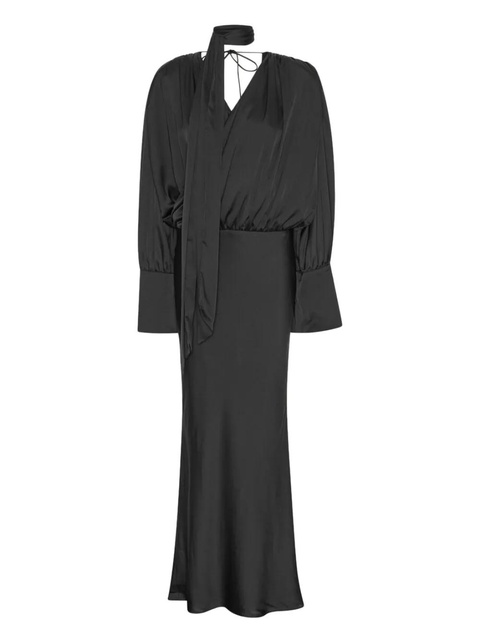ROTATE BIRGER CHRISTENSEN chiffon long-sleeve maxi dress - Black - zdjęcie produktu nr 1