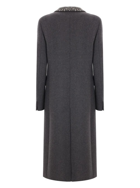 Blumarine embroidered double-breasted coat - Grey - zdjęcie produktu nr 2