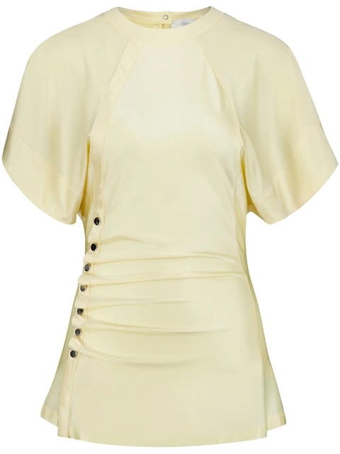 Rabanne draped-detail round-neck blouse - Neutrals - zdjęcie produktu nr 1