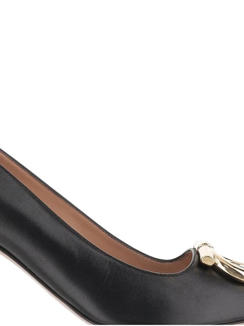 Ferragamo 70mm Maxi Gancini leather pumps - Black - zdjęcie produktu nr 2