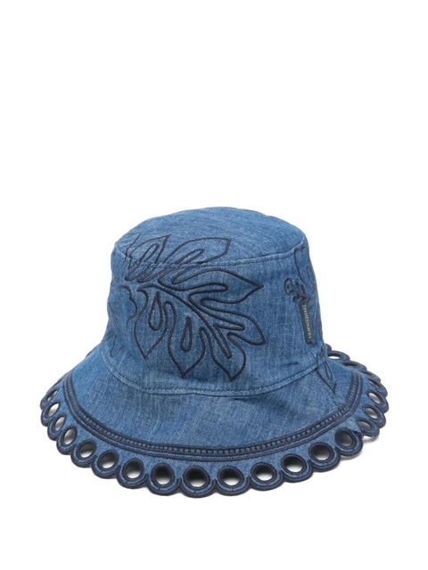ZIMMERMANN embroidered denim bucket hat - Blue - zdjęcie produktu nr 1