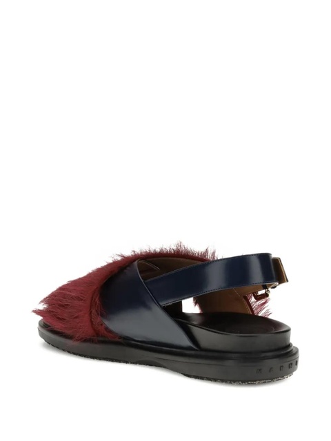 Marni fur-detail buckle fussbett sandals - Red - zdjęcie produktu nr 2