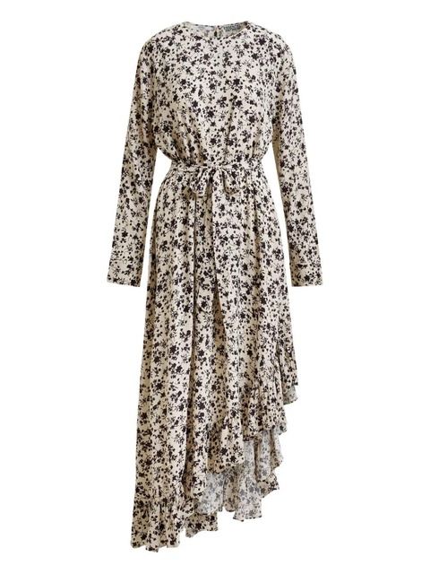 Essentiel Antwerp floral-print ruffled asymmetrical dress - White - zdjęcie produktu nr 1