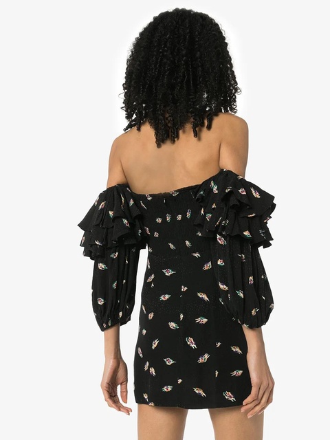ROTATE BIRGER CHRISTENSEN Bethany off-the-shoulder mini dress - Black - zdjęcie produktu nr 2